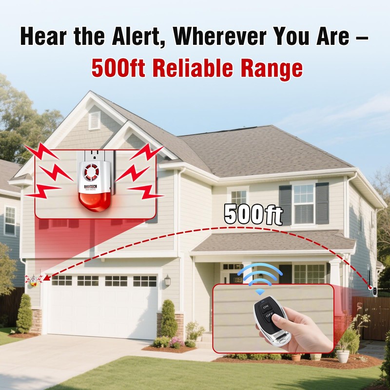 Daytech Strobe Siren Alarm Home Caring Loud Outdoor SOS Alert