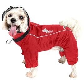DOGHELIOS 'Weather-King' Windproof Waterproof and Insulated Adjustable Full Bodied Pet Dog Jacket Coat w/ Heat Retention Technology, Medium, Red