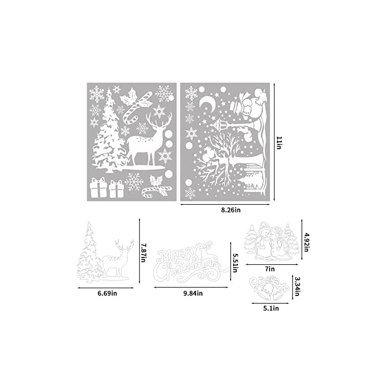 DERAYEE Decorative Stickers for Christmas Window Static Stickers White Pack