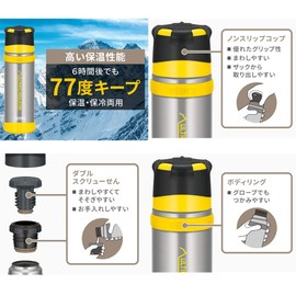 THERMOS FFX-501 Mountain Stainless Steel Bottle, 16.9 fl oz (500 ml) (SDBE)