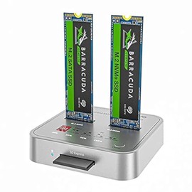 MAIWO K3016CL Dual-Bay M.2 SSD Docking Station with SD Express Card Port - NVMe/SATA Dual Protocol, 10Gbps Transfer Speed - Supports Offline Clone Duplicator and One-Key System Disk Copy Function