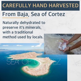 All Goods Products Baja Mineral Coarse Grain Sea Salt, 8 oz Natural Salt from Mexico, Unrefined, Hand-Harvested, Loaded With 72+ Essential Minerals, Kosher, 30% Low Sodium.