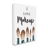 Stupell Industries I Love Makeup Expression Glam Cosmetic Brushes, Designed