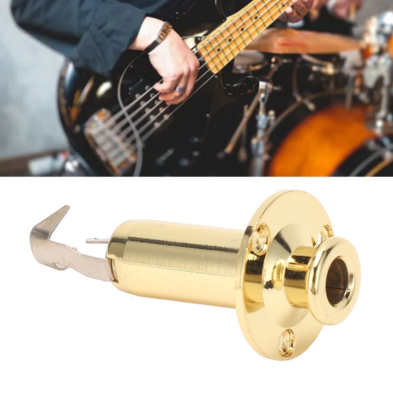 6.35mm Guitar Output Jack Socket Metal Construction Endpin Pickup Jack