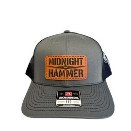 Midnight Hammer B-2 Stealth Jet Operation USA Flag Hat, Patriotic USA Leather Patch Flag Trucker Snapback Hats, Fourth of July American Flag Parade Hat (Charcoal)
