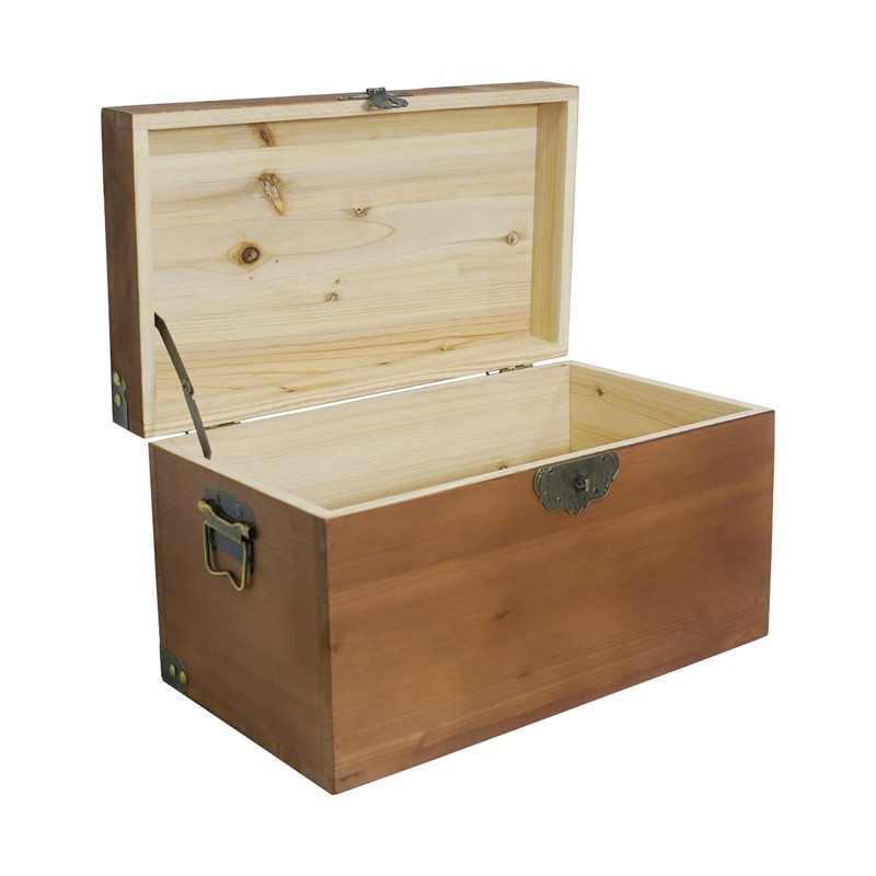 Kepciti Solid Wood Storage Box with Lid - Decorative &