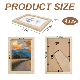 Absyrony Bilderrahmen, Fotorahmen, Holzrahmen, Bilder Rahmen, Posterrahmen, mit Frontöffnung und Halterung zum Aufhängen oder Aufstellen von Kinderzeichnungen, Kunstprojekten (Holz)