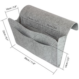 igadgitz home U7218 Bed Storage Pocket, Sofa Storage Pocket, Bedside Organiser Storage - Grey