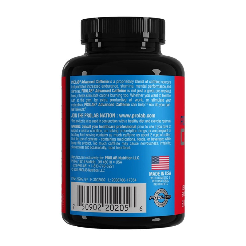 ProLab Advanced Caffeine Tablets, 60-Count