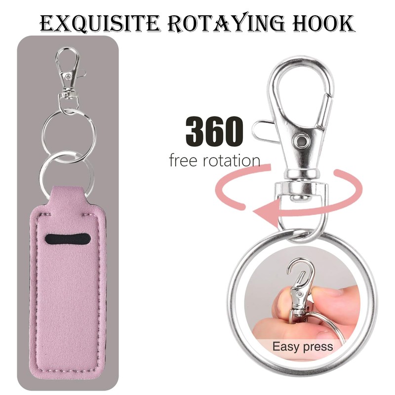 Belolvar Chapsticks Holder Keychain for Lipstick, Bright Lip Balm Lip