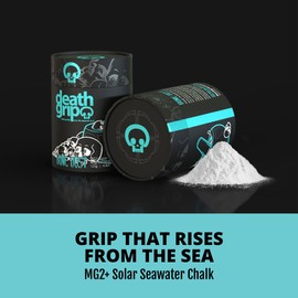 Death Grip Bone DUST MG2+ Climbing Chalk 125g - Fine Powder, Pure Solar Seawater Magnesium Carbonate - Gym, Gymnastics, Climbing & Lifting Chalk - Weightlifting & Rock Climbing - Premium Hand Chalk