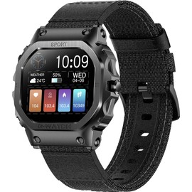Smartwatch Men's Android Fitness Watch Men's Heart Rate Monitor Blood Pressure Sleep Tracker IP68 Waterproof Sports Watches Men's Smart Watch iOS Military Watch Outdoor Smartwatch Phone Function