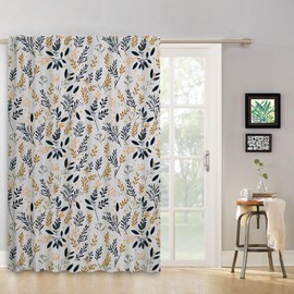 ggaimwf Botanical Leaf Curtains Floral Window Curtains Panels Country Cottagecore Aesthetic Natural Curtains for Bedroom Kitchen Balcony Door Room Divider Curtain Interior Outside 107x160cm 1 Panel