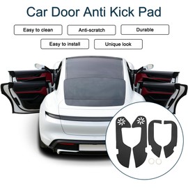 X AUTOHAUX Leather Car Door Anti Kick Pad Sticker for Lexus ES ES350 ES300h ES250 2021 Door Side Edge Guard Protector Interior Accessories Black 1 Set