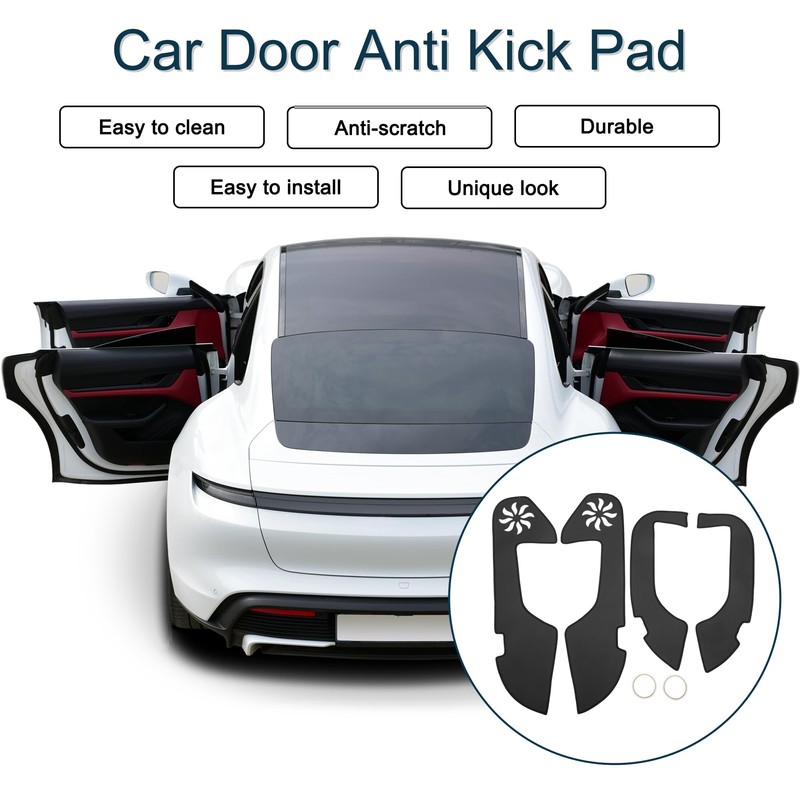 X AUTOHAUX Leather Car Door Anti Kick Pad Sticker for