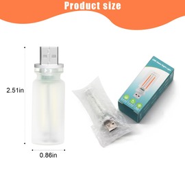 FALVFUN USB LED Car Interior Atmosphere Lamp, 5V Mini Retro Bottle Ambient Touch Control Decoration Night Light, Portable Plug-in Automotive Decoration Night Lamps, Universal Fit (Red)