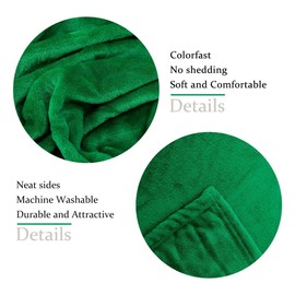 NANPIPER Fleece Blankets Super Soft Flannel Queen Size Blanket for Bed Luxury Cozy Microfiber Plush Fuzzy Blanket,Emerald Green