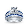 Personalize 3CT Art Deco Style Blue Square Princess Cut Solitaire