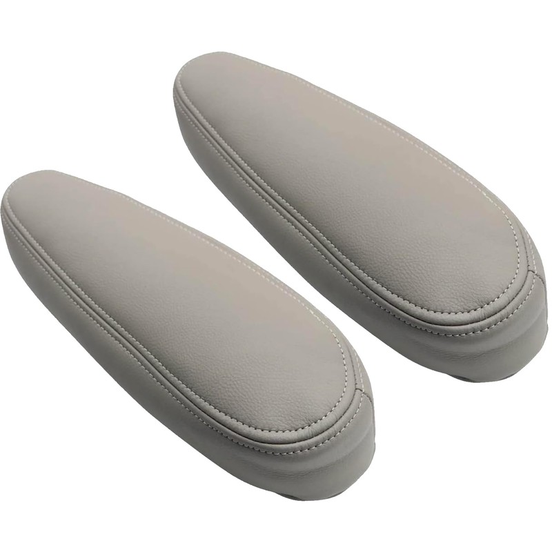 BABERGOU 922 Gray Leather Driver & Passenger Side Armrest Cover