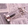 Mr. Sandman Silver Sand Timer Hour Glass Necklace Pendant on