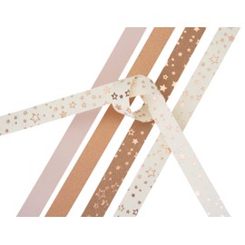 Generisch Heyda 204875503 Folding Strips Set for Froebel Stars 1.5 x 45 cm 4 Assorted Designs Copper / Natural Copper / Natural