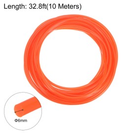 HARFINGTON Polyurethane Round Belts 6mm Dia 32.8ft(10 Meters) Length Smooth Surface PU Urethane Belt for Drive Transmission, Orange