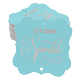 Inkdotpot Real Rose Gold Foil Let Love Sparkle Wedding Tags Favor Bracket Shape Hang Pack Of 100 Paper Tags
