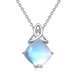 YAFEINI Moonstone Celtic Necklace for Women Sterling Silver Moonstone Pendant Necklace Celtic Jewelry Gifts for Women Girls (Moonstone Necklace)