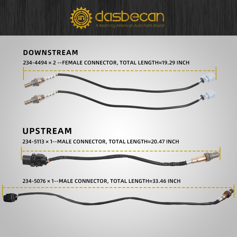 Dasbecan Oxygen Sensor 4PCS Compatible with 2011-2014 Ford F150 F-150