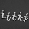 Initial Keychain Silver Rhinestone Initial Bag Charms for Handbags Purse