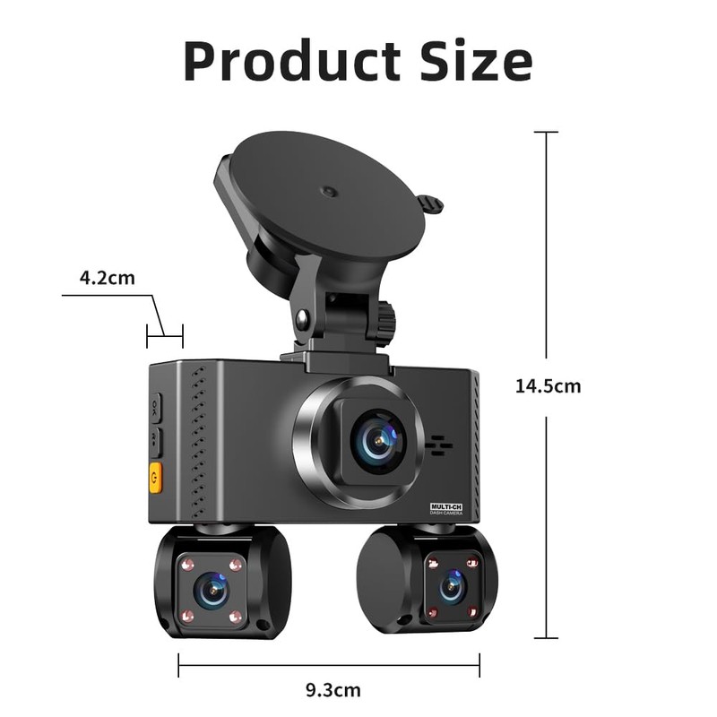 4K Quad Dash Cam - Built-in GPS & WiFi -