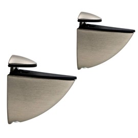 Adjustable Bracket for Wood/Glass Shelf Bracket Wall Mounted, Brushed Nickel, 2 Pack