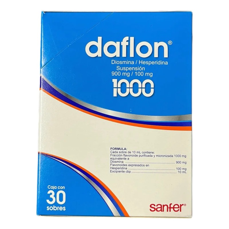 Daflon Suspensin Oral 900 Mg100 Mg, 30 Sobres 10 Ml