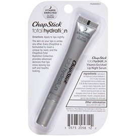 ChapStick Total Hydration Suero Nocturno para Labios Enriquecido con Vitaminas, Suero de Labios Nocturno para Cuidado de Labios Durante la Noche - 0.21 Oz