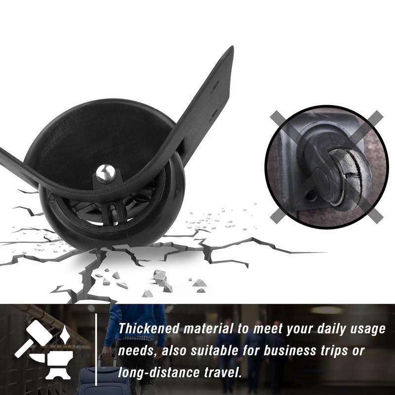 Zoofen Luggage Replacement Wheels 2 pcs Rear Wheels for Suitcase