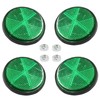 Unlorspy 4 Pcs Green Round Reflectors 58mm/2.28 Inch Plastic Universal