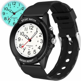 TENOCK Women's Sporty Watch Analogue Men's Analogue Quartz Watch 50 m Waterproof Watch with Night Light for Fashionable Casual Matching or Sports Activity (Black)