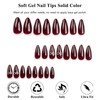 24Pcs Cherry Red False Nails - Almond Press on Nails