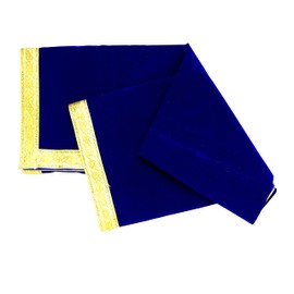 Blue Velvet Pooja Mat Aasan for Diwali Decorations Set of 2 Decorative Puja Cloth Item for Laxmi Ganesh Idol Multipurpose Deepawali Temple Pooja Decor Item Pooja Kit Set(Size:- 40 Inches X 40 Inches)
