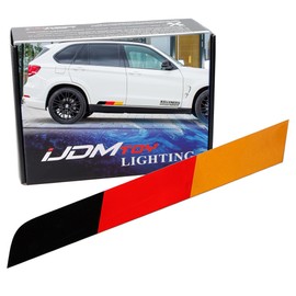 iJDMTOY 17 by 2-Inch Reflective Germany Flag Stripe Decal Sticker Compatible with Euro/German Cars Exterior Cosmetic, Such As Trunk, Side Skirt, Bumper, etc