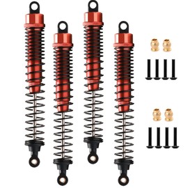 130mm RC Shock Absorber damper Oil Adjustable Type For RC Car 1/10 Crawler Truck HPI HSP Losi Axial Tamiya Redcat Upgrade Part 4pcs/set(Red)
