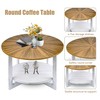 Farmhouse Coffee Tables with Storage, Small Round Table for Living