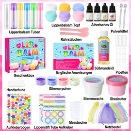 JUYRLE Lipstick Making Kit, Make Your Own Lipstick, Non-Toxic Lip Gloss Set Girls Make Your Own Lip Balm, Make Up Gift for Women