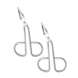 Beavorty 2pcs Precision Eyebrow Tweezers Stainless Steel Scissor Tweezers Slanted Tips for Hair Removal