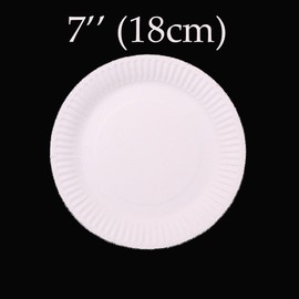 iPEAK Paper Plates Disposable Party Dishes 7inch - 18cm Natural and Recyclable Ideal for Birthday, Anniversary, BBQs, Picnics, Parties Suitable for Hot & Cold Food (Pack of 100)