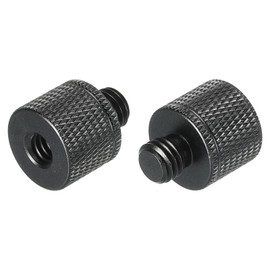 sourcing map 2 Pack Microphone Stand Adapter 1/4 Female x M8 Male Camera Screw Black