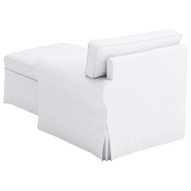 The White Ektorp Chaise with ARM Thick Cotton Cover Replacement Is Custom Made for Ikea Ektorp Chaise Lounge with Arm Sofa Slipcover. Sofa Cover Only! (Arm on Right Cotton)