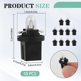 10 Stück T5 LED Glühbirnen 12V 2W B8.5D Sockel, DC 12V 30mA Mini Ersatzlampen für Auto Armaturenbrettbeleuchtung, Hellgelb Leuchtmittel mit direktem Anschluss für Tachobeleuchtung, Anzeigeinstrumente