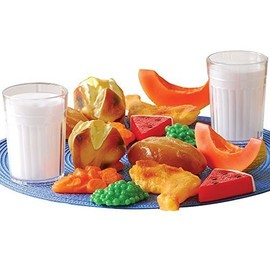 Cp Toys 16 Pc. Pretend Play Healthy Dinner Plastic Food Set for Two