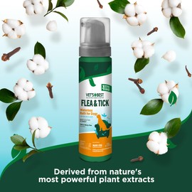 Vet’s Best Flea and Tick Waterless Bath for Dogs – Dog Waterless Bath – Cotton Spice Scent – Natural Flea and Tick Prevention – Kills Fleas & Ticks on Contact – 8oz
